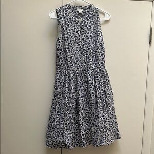 J. Crew Factory Blue and White Floral Dress